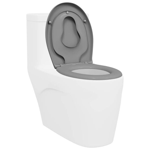 vidaXL Toilet s&aelig;de Gr&aring; 44,5 x 37,3 x 4,3 cm Duroplast