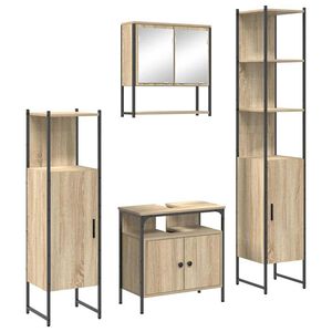 vidaXL Badev&aelig;relsesm&oslash;bel s&aelig;t 4 stk. Sonoma eg 33 x 33 x 185,5 cm