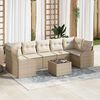 vidaXL Havesofa S&aelig;t 8 pcs Beige og creme Polyrattan og st&aring;l og glas