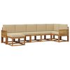 vidaXL Udend&oslash;rs sofagruppe med pude 7 pcs Naturlig og Beige Polyester
