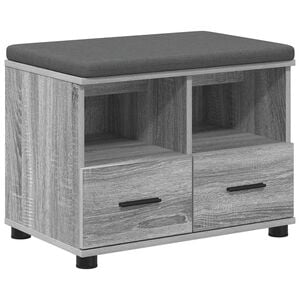 vidaXL Hallb&aelig;nk Gr&aring; Sonoma 60 x 38 x 46 cm Kunstigt tr&aelig; og stof