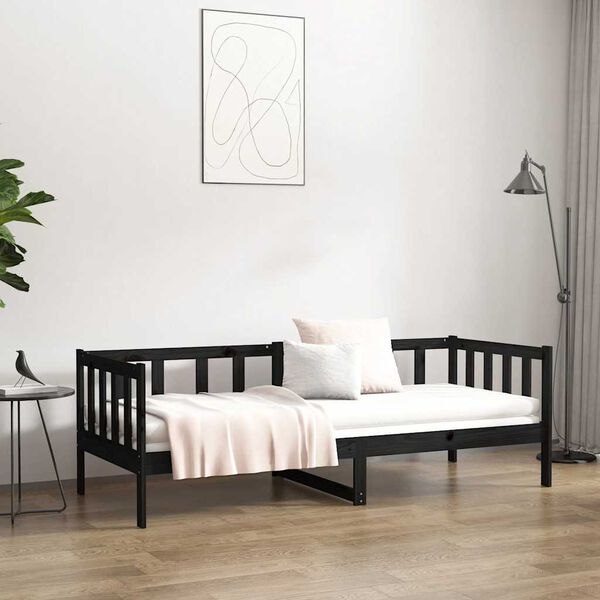 vidaXL daybed 80x200 cm massivt fyrretr&aelig; sort