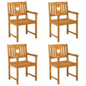 vidaXL Udend&oslash;rs b&aelig;nk 4 pcs Naturfarvet 56 x 55,5 x 90 cm