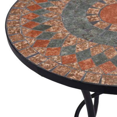 vidaXL bistrobord med mosaikdesign keramisk 60 cm orange/grå