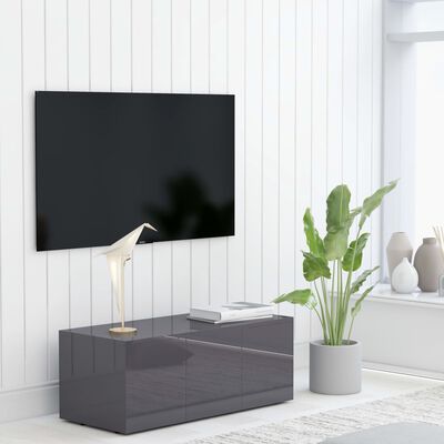 vidaXL tv-skab 80x34x30 cm spånplade grå højglans