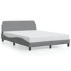 vidaXL sengeramme Dover 140x190 cm stof lysegr&aring;