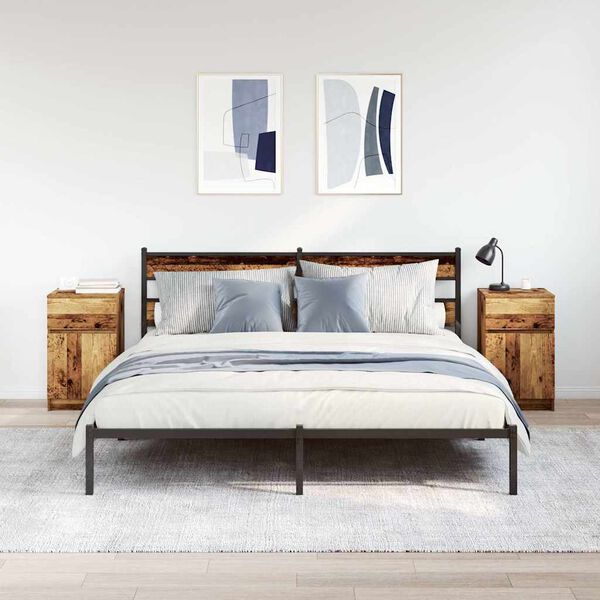 vidaXL sengeskabe 2 stk. 39x35x65 cm konstrueret tr&aelig; antikt tr&aelig;