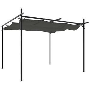 vidaXL pergola med sammenrulleligt tag 295x292x230 cm antracitgr&aring;