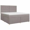 vidaXL Boxmadras med topmadras Gr&aring;brun 180 x 200 cm Stof