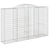 vidaXL buet gabionkurv 300x50x180/200 cm galvaniseret jern