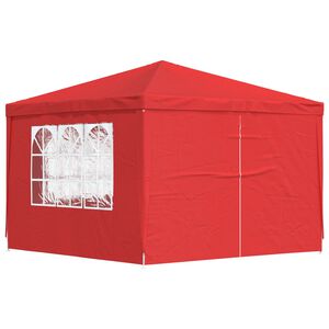 vidaXL Party Tent 300 x 300 x 255 cm R&oslash;d PE og st&aring;l