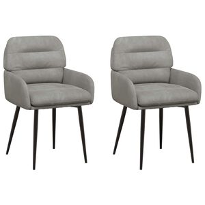 vidaXL Spisestole 2 stk. Fl&oslash;jl Lysegr&aring; 59 x 59,5 x 90 cm