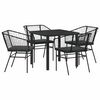 vidaXL Have Spisebordss&aelig;t 5 stk. Sort polyrattan