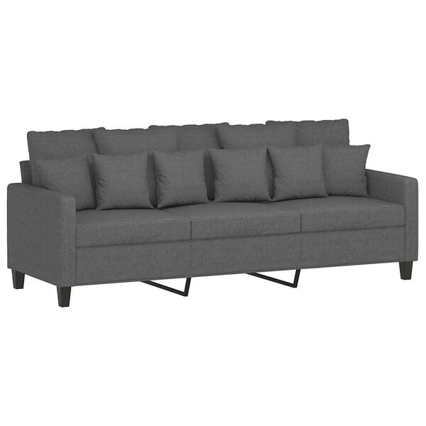 vidaXL 3-personers sofa 180 cm stof m&oslash;rkegr&aring;