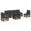 vidaXL Havesofa S&aelig;t 7 stk. Gr&aring; og M&oslash;rkegr&aring; polyrattan