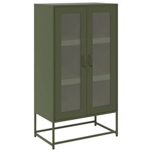 vidaXL h&oslash;jskab 68x39x123 cm st&aring;l olivengr&oslash;n