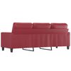 vidaXL 3-personers sofa 180 cm kunstlæder vinrød