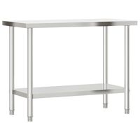 vidaXL arbejdsbord til køkken 110x55x85 cm rustfrit stål