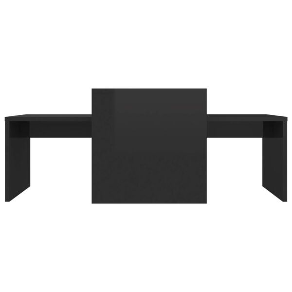 vidaXL sofabordssæt 100x48x40 cm konstrueret træ sort højglans