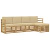 vidaXL Udend&oslash;rs sofagruppe 5 stk. Hvid og Beige Polyester