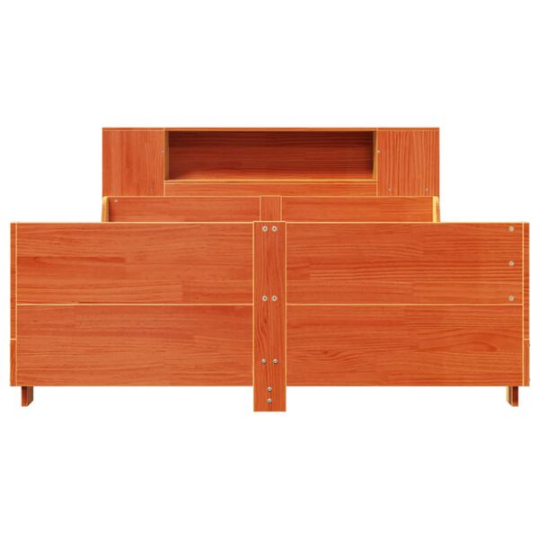 vidaXL sengeramme uden madras 120x200 cm massivt fyrretræ gyldenbrun