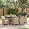 vidaXL Have Spisebordss&aelig;t 7 pcs Beige polyrattan