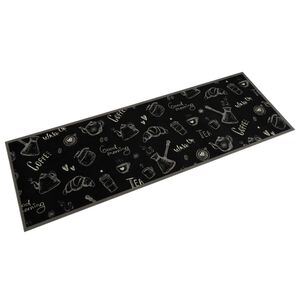 vidaXL k&oslash;kkent&aelig;ppe 60x180 cm Morning-design vaskbart velour sort