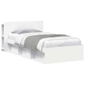 vidaXL Sengestel med opbevaring Hvid 90 x 200 cm Konstrueret tr&aelig;