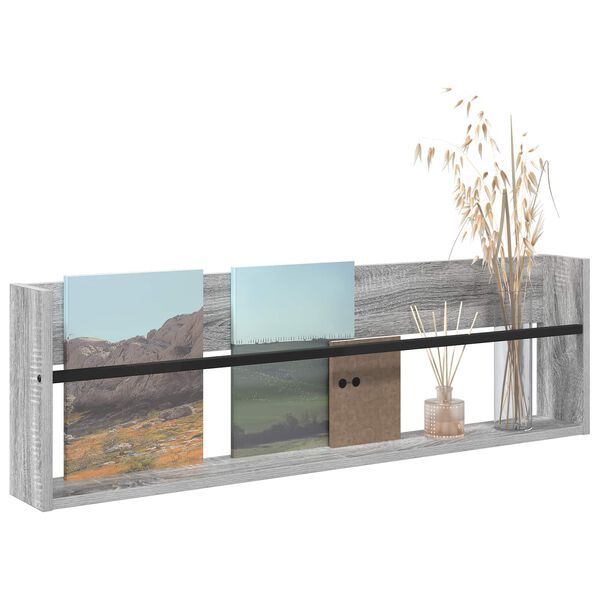 vidaXL Magasin Rack Gr&aring; Sonoma 100 x 12 x 30 cm Konstrueret tr&aelig;