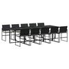 vidaXL spisebordss&aelig;t til haven 11 dele med hynder polyrattan sort