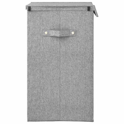vidaXL foldbar vasketøjskurv 26x34,5x59,5 cm kunstigt linned grå