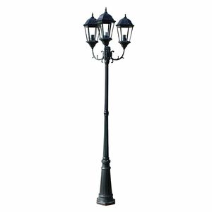 vidaXL lygtep&aelig;l med 3 arme 230 cm aluminium m&oslash;rkegr&oslash;n/sort