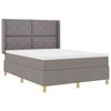 vidaXL Box spring seng med LED-lysstrimler Gr&aring;brun 160 x 200 cm Stof