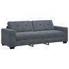 vidaXL Sofa S&aelig;t 3 pcs M&oslash;rkegr&aring; 221 x 80 x 80 cm Fl&oslash;jl