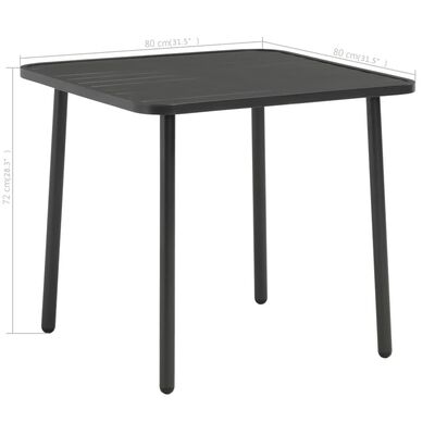 vidaXL udendørs spisebordssæt 5 dele stål mørkegrå