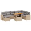 vidaXL sofas&aelig;t til haven 9 dele med hynder polyrattan beige