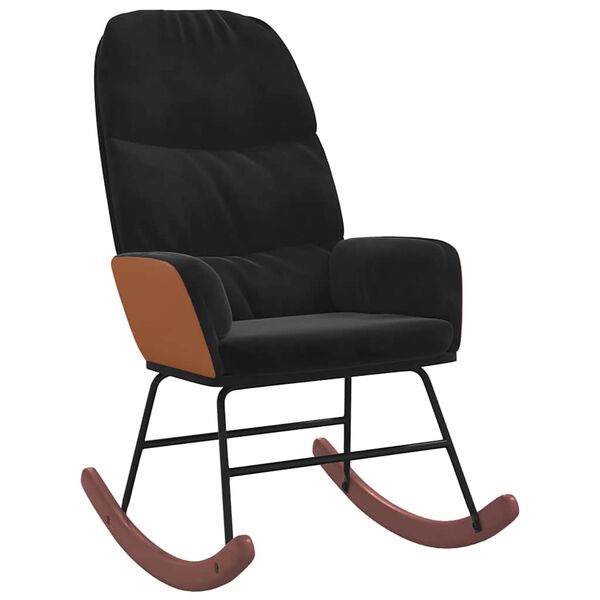 vidaXL gyngestol fløjl sort