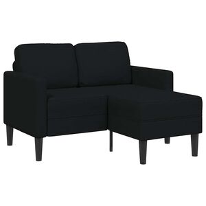 vidaXL 2-personers sofa med chaiselong L-formet 125 cm stof sort