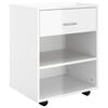 vidaXL rulleskab 46x36x59 cm konstrueret tr&aelig; hvid h&oslash;jglans