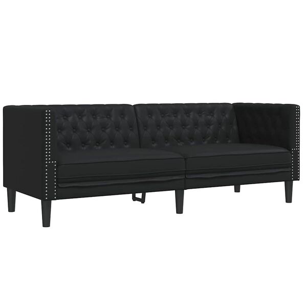 vidaXL Stue Sofa 2 pcs Sort 194 x 74,5 x 70,5 cm Faux l&aelig;der