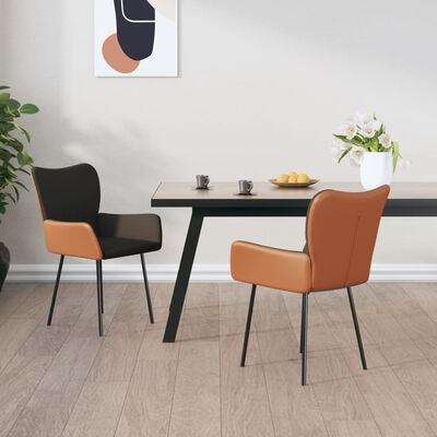 vidaXL spisebordsstole 2 stk. stof og kunstlæder mørkegrå