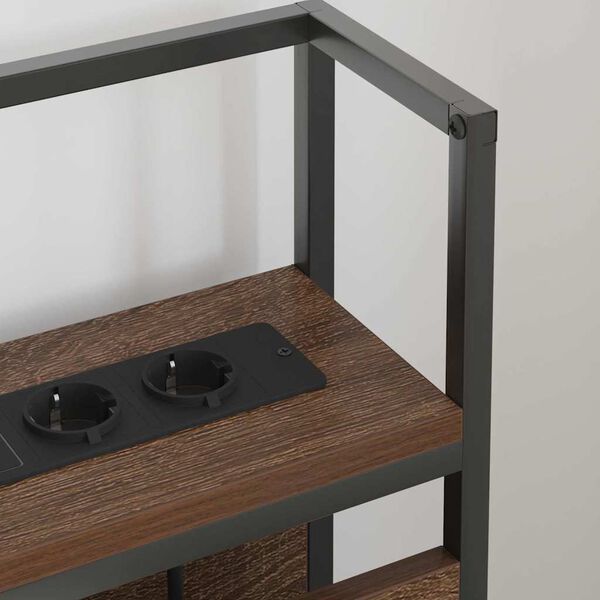 vidaXL Opbevaringshovedgavl med hylde Brun eg 160 cm Konstrueret tr&aelig;