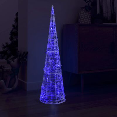 vidaXL dekorativ lyspyramide LED 120 cm akryl blå