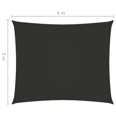 vidaXL solsejl 5x6 m rektangulær oxfordstof antracitgrå