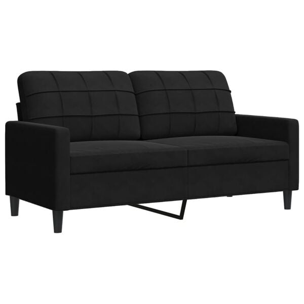 vidaXL sofas&aelig;t 2 dele med hynder velour sort