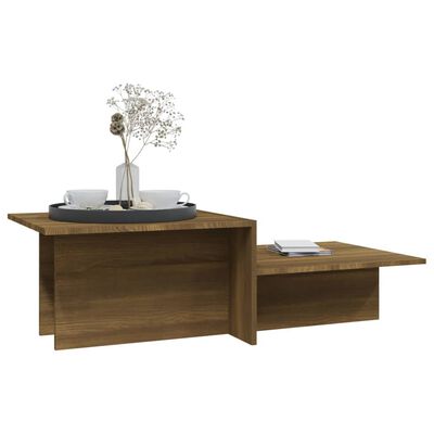 vidaXL sofabord 111,5x50x33 cm konstrueret træ brun egetræ