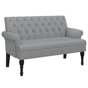 vidaXL b&aelig;nk med rygl&aelig;n 120x62x75,5 cm stof lysegr&aring;