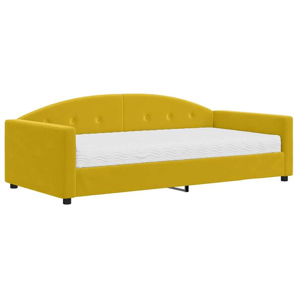 vidaXL daybed med madras 100x200 cm velour gul