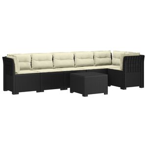 vidaXL 6-personers Have Sofa med Puder Rattan Look PP Antracit