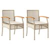 vidaXL havestole 2 stk. med hynder polyrattan og akacietr&aelig; beige